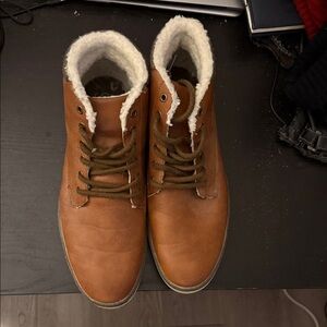 George Tan Leather Boots with Cozy Lining